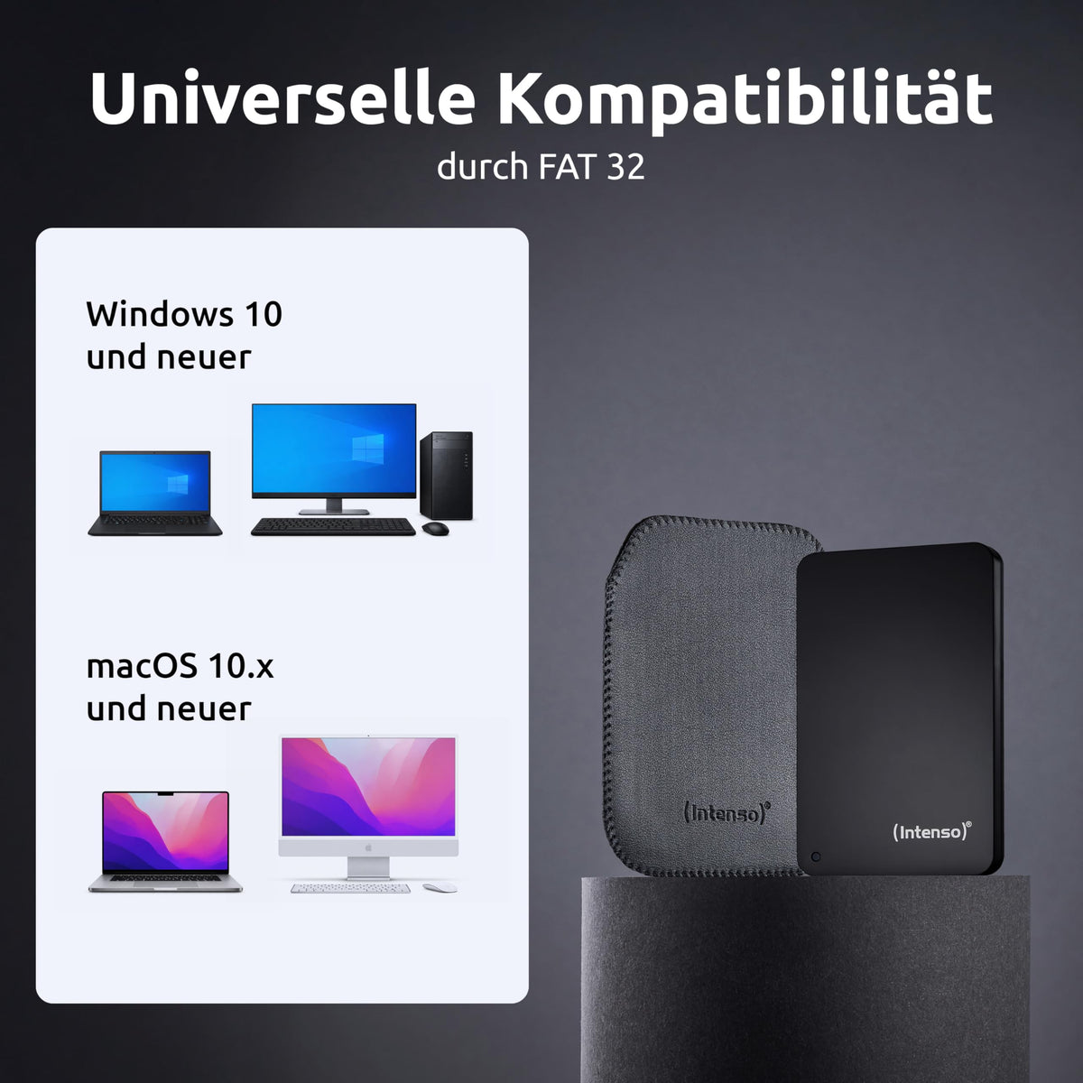 Intenso 1TB external hard drive (6.4 cm (2.5 inches), 5400rpm, 8MB cache, USB 3.0) black - 6023560