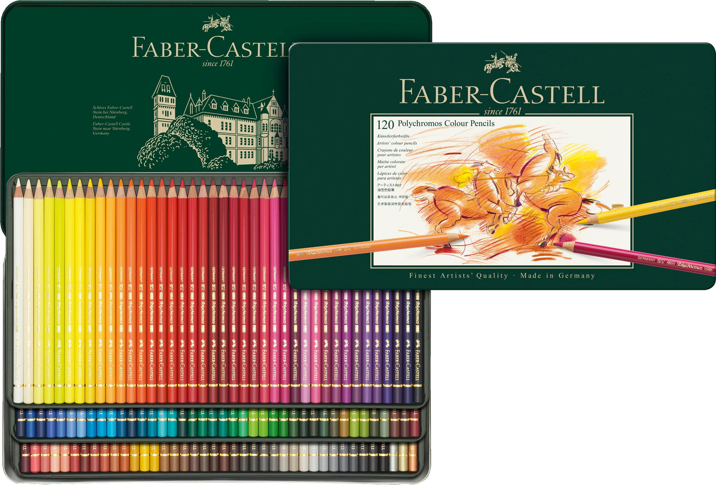 Faber-Castell - Polychromos colored pencils set 120 colors metal case - FC110011