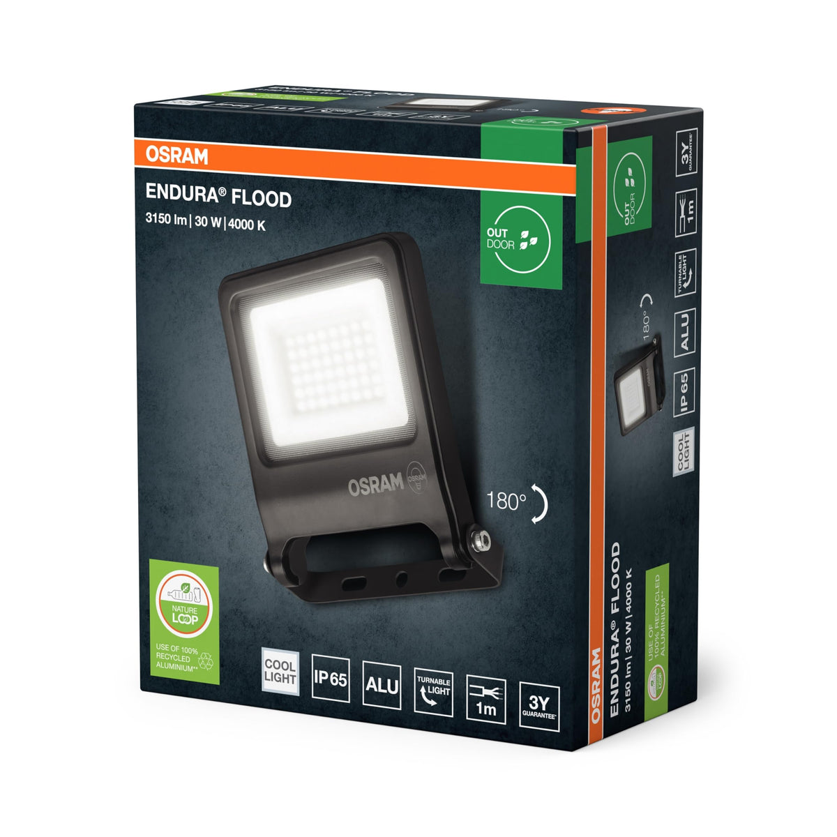 Osram ENDURA FLOOD PC LED Floodlight 30W 4000K Gray - 4099854486081