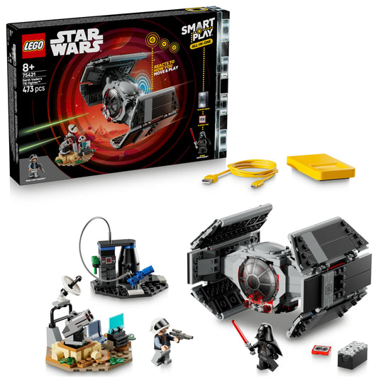 LEGO Star Wars 75421 SMART Play: Darth Vader's TIE Fighter - Interactive all-in-1 playset with SMART brick, tag, minifigure & charger - gift for boys, girls aged 8 and over and adult fans