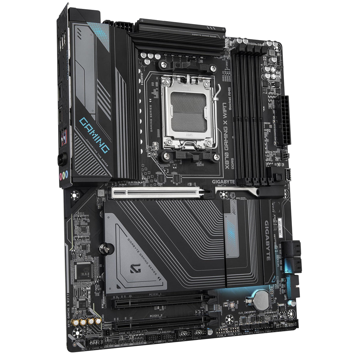 GIGABYTE X870 Gaming X WIFI7 Motherboard - Supports AMD Ryzen 9000 CPUs, 16+2+2-phase VRM, up to 8000MHz DDR5 (OC), 1xPCIe 5.0, Wi-Fi 7, 2.5GbE LAN, USB 4