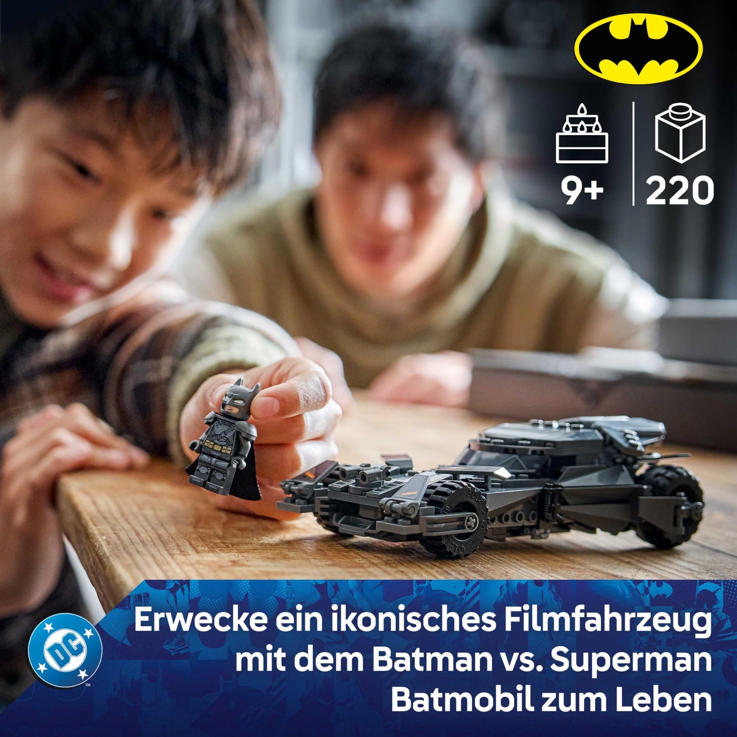 LEGO DC Batman Batman vs. Superman: Batmobile - Superhero toy car - Creative toy with minifigure for children aged 9 and up - DIY building set to play - Gift for boys and girls - 76331