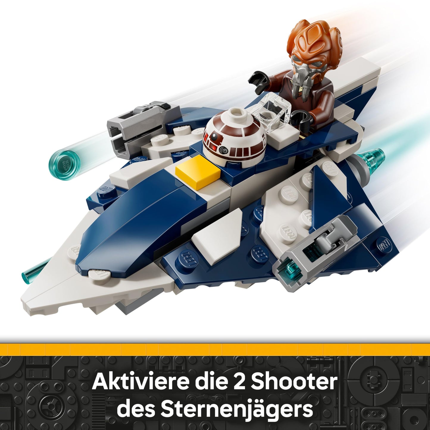 LEGO Star Wars 75400 Plo Koons Jedi Starfighter Microfighter building toy with 2 shooters - including mini figure with lightsaber - gift for boys aged 6 and up and fans of The Clone Wars