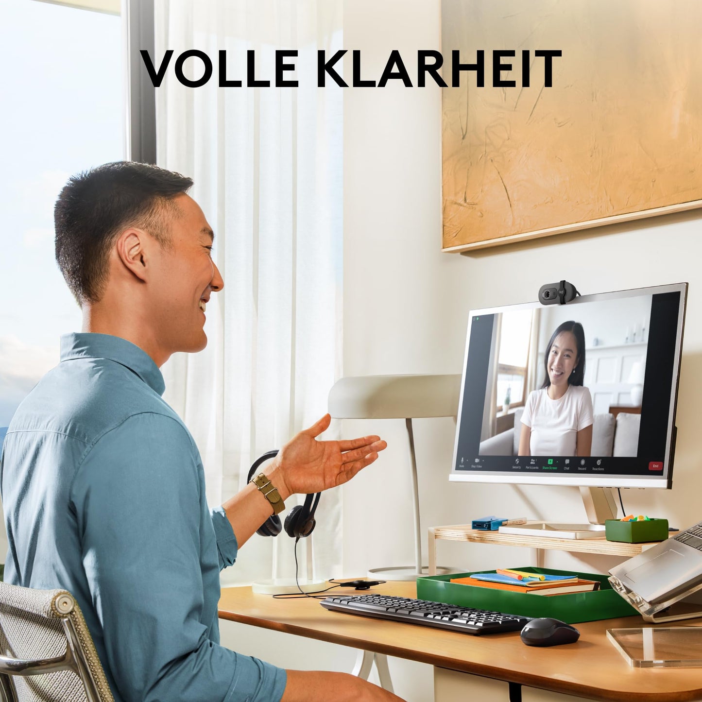 Logitech Brio 100 Full HD-Webcam für Meetings und Streaming  960-001585