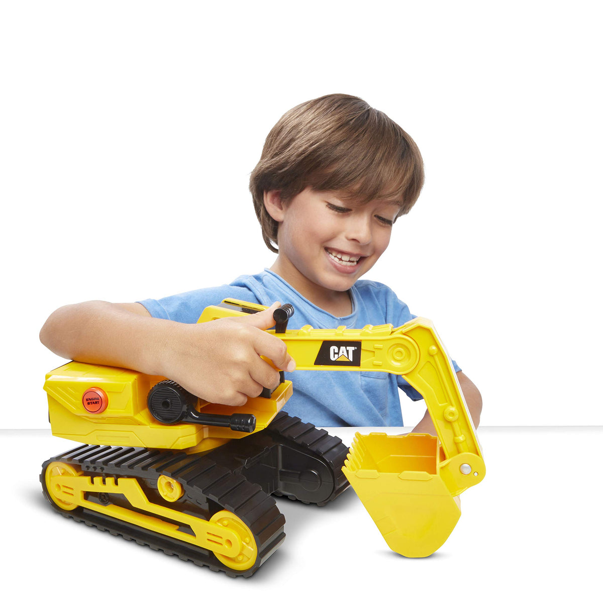 CatToysOfficial | CAT Construction 29.5 cm Power Haulers Excavator Toy | Real Lights & Sounds, Motion-Driven, Working Functions | Interactive Construction Vehicles for Kids Aged 3 and Up - 82268