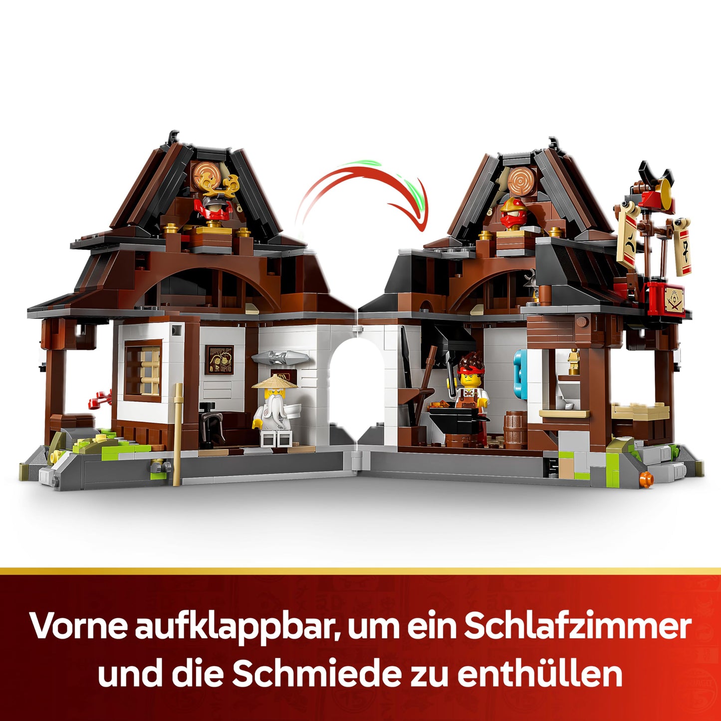 LEGO NINJAGO 15th anniversary: four-weapon forge - ninja house toy with collectible minifigure and trading cards - nostalgic gift for boys aged 14 and over and adult fans - 71858