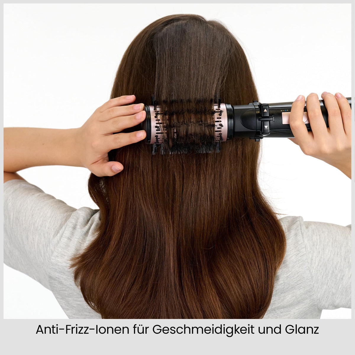 BaByliss Dry, Straighten and Style - Perie rotativă cu aer cald, 1000W, uscător cu perie rotundă cu ioni, cu 4 accesorii pentru uscare, îndreptare și crearea volumului, Negru, AS200E