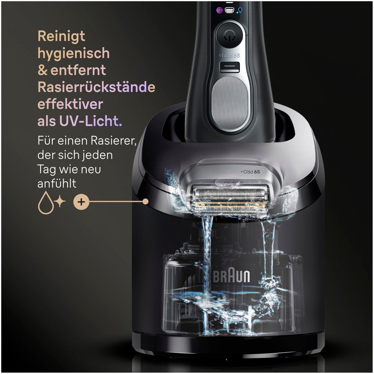 Braun Rasierer Herren Elektrisch Series 9 PRO+, 9690cce, Schwarz
