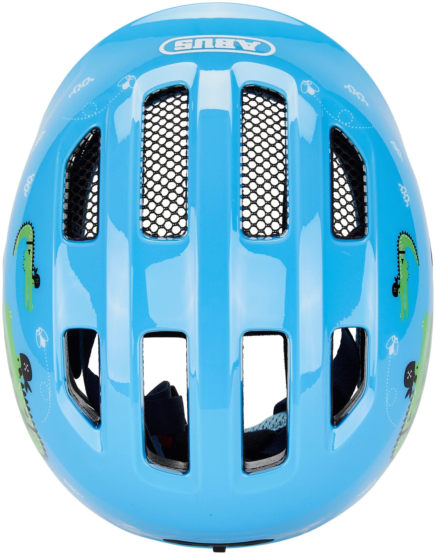 ABUS Children's Helmet Smiley 3.0 - Bicycle Helmet with Deep Fit, Child-Friendly Designs & Space for a Braid - for Girls and Boys - Light Blue with Crocodile Pattern, Size S, S (45-50 cm) - 67263
