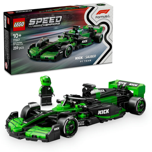 LEGO Speed Champions Kick Sauber F1 Team C44 racing car - toy with Formula 1 minifigure to collect - building set - gift for boys and girls aged 10 and over and adult motorsport fans 77247