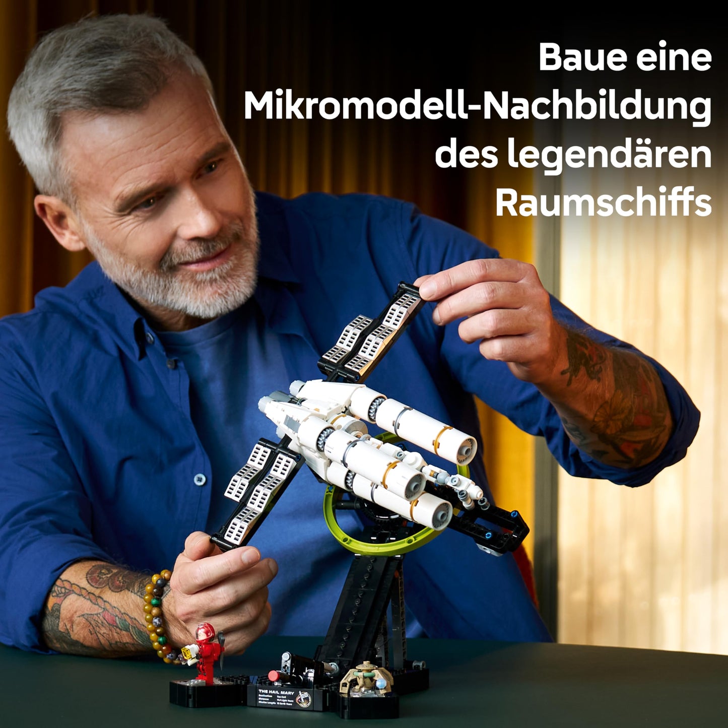 LEGO Icons The Astronaut - Miniature Spaceship Model Building for Adults - Exhibition Set Including Ryland Grace Minifigure & Rocky Figure - Science Fiction Gift for Film and Book Fans - 11389