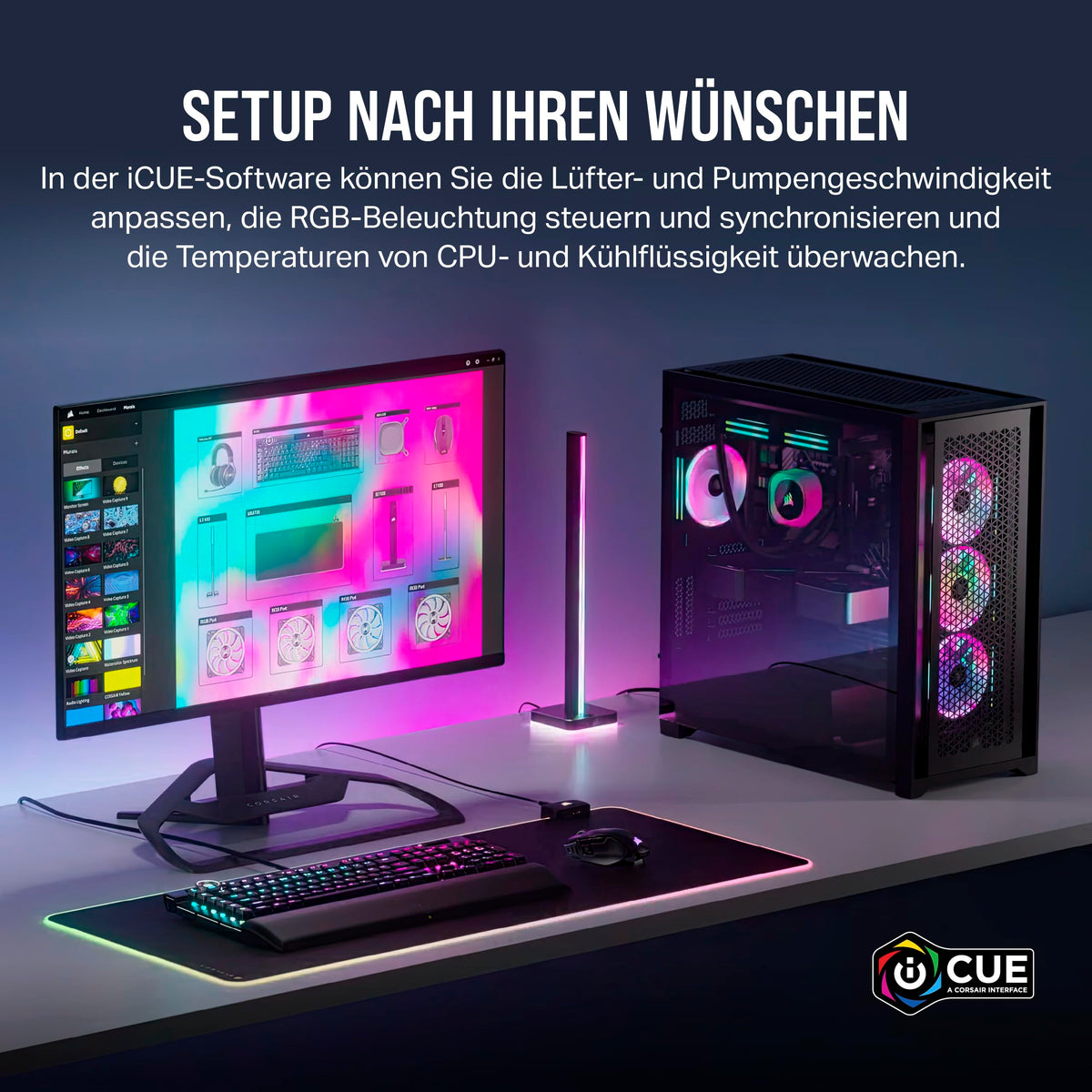 Ventilator RGB Corsair iCUE LINK QX140 140mm cu dome magnetic - Negru - CO-9051003-WW