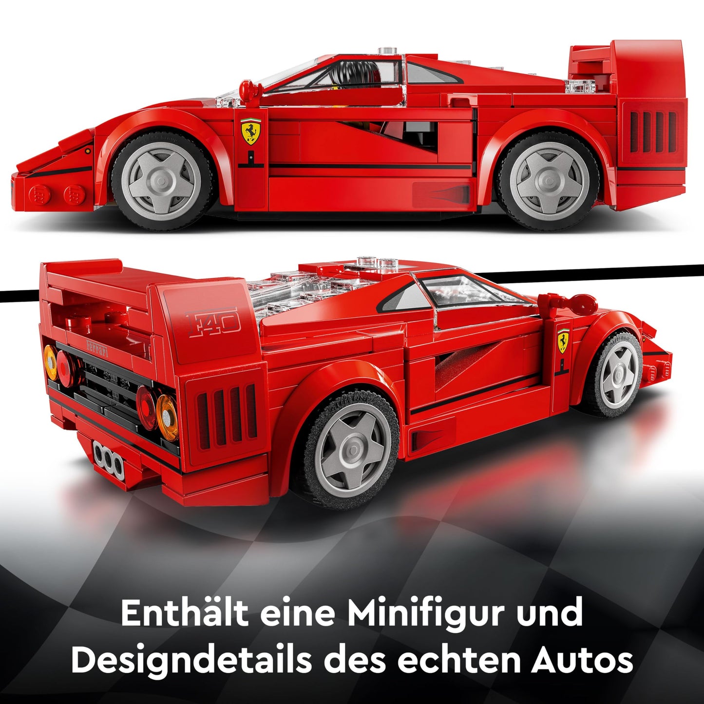 LEGO Speed Champions Ferrari F40 Supercar Playset with Buildable Toy Car and Driver Minifigure, Collectible Building Set for Kids, Gift for Boys and Girls 76934