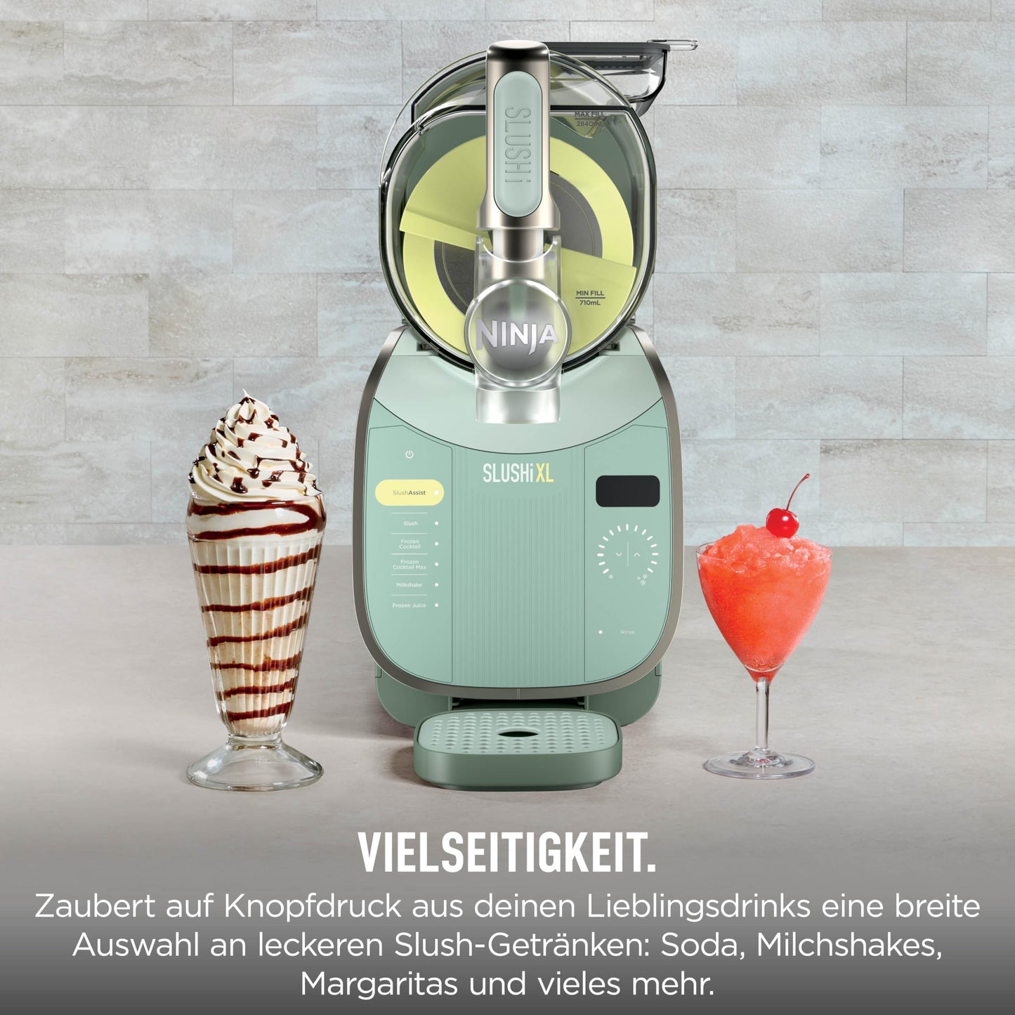 Ninja SLUSHi XL Slush Ice Cream Maker with SlushAssist Technology, Large 3.7L Capacity (Max Capacity 2,840ml), for Slush, Frozen Cocktails and More, Green FS601EUGN