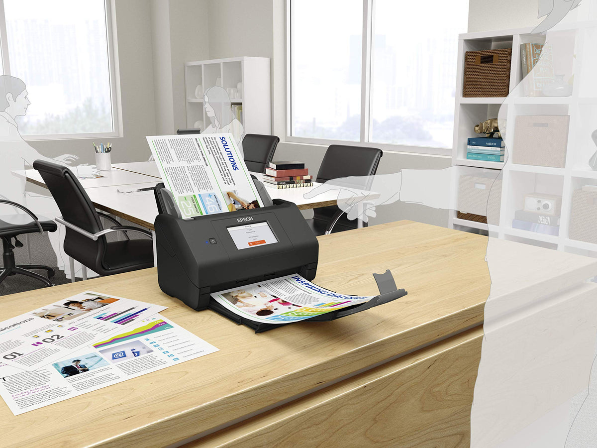 Epson Workforce ES-580W Scanner, Document Scanner (scans without PC, 35 pages or 70 images per minute, up to A4 size, double-sided scanning in one pass, automatic alignment) One Size - B11B258401