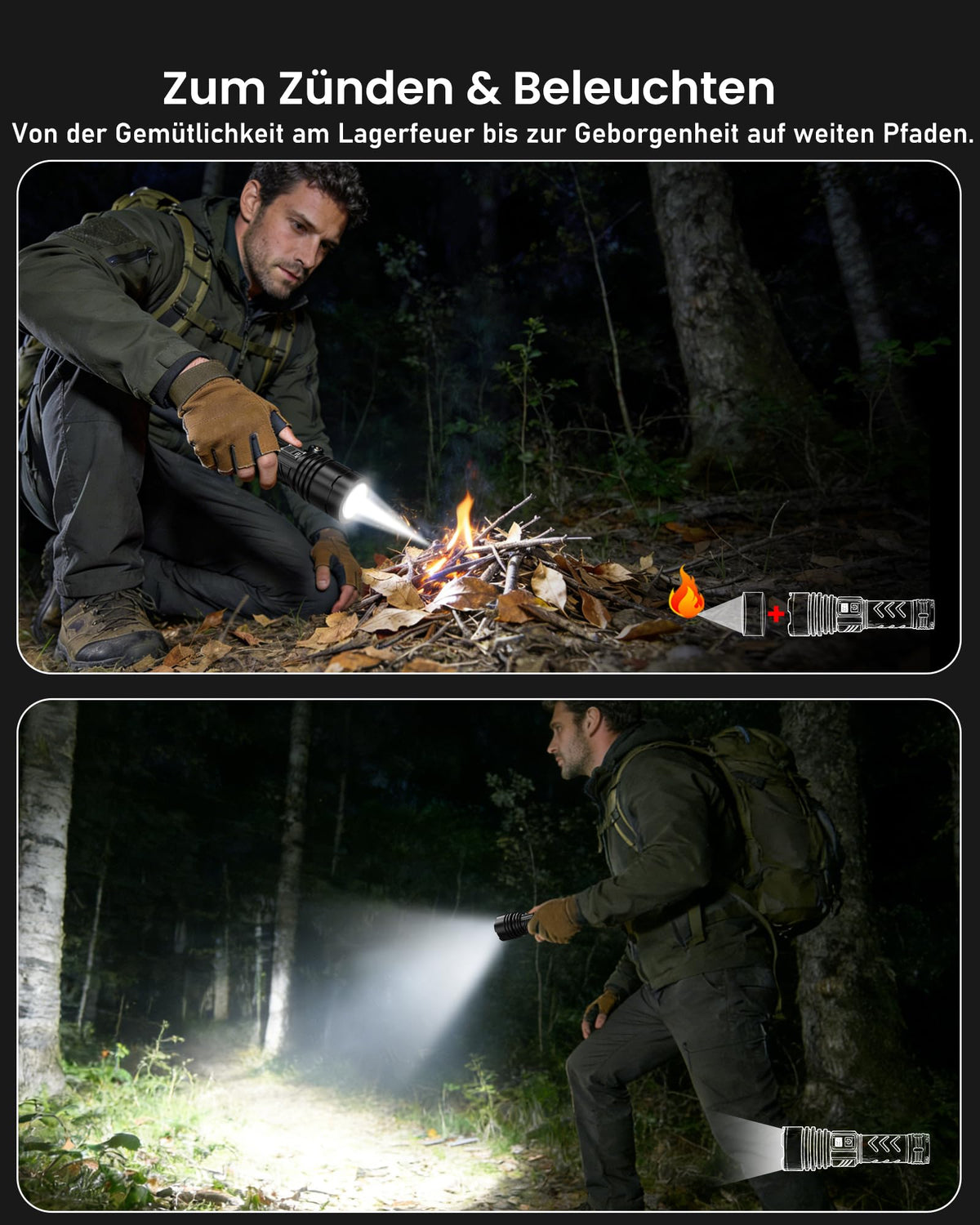 Shadowhawk 1,000,000LM Rechargeable LED Flashlight Extremely Bright, Ignition Function - S1989