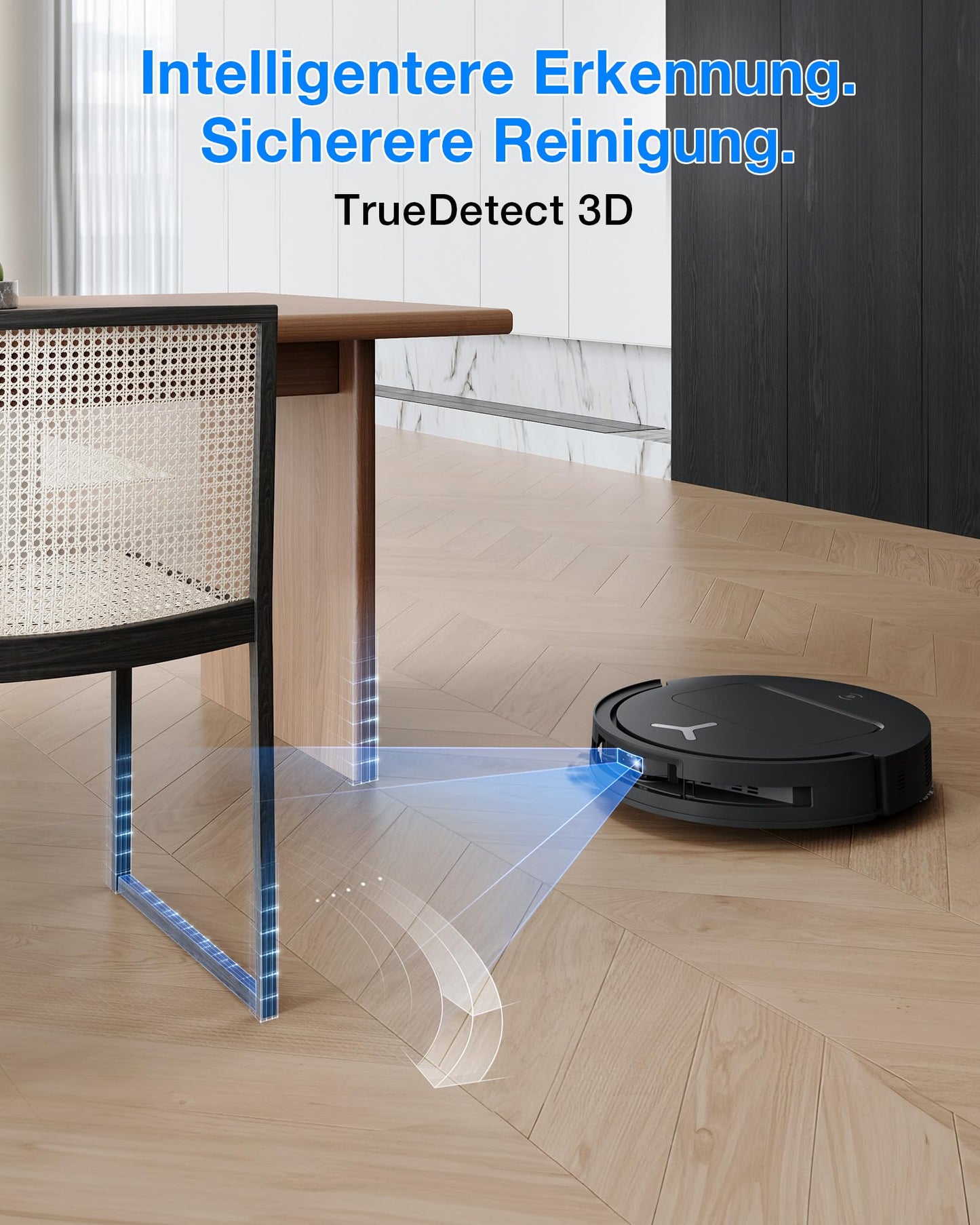 ECOVACS DEEBOT T50 Omni Gen3 robot vacuum cleaner with mopping function, 25,000 Pa, ZeroTangle 3.0, AIVI 3D 2.0, all-in-one omni station, cleaning the mop at 75 °C, ultra-flat 81 mm, matt black