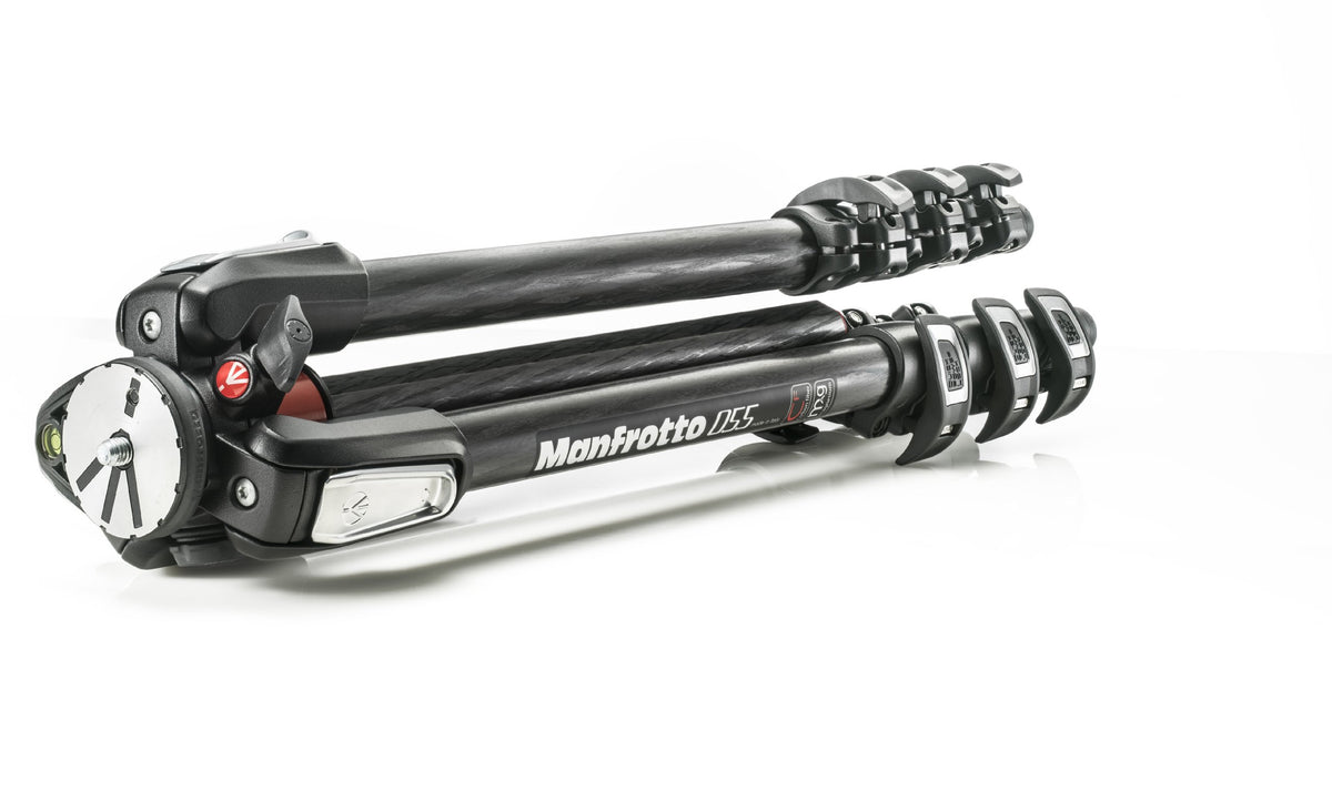 Manfrotto 055XPRO Stativ din carbon cu 4 segmente – Stativ de cameră pentru călătorii, ideal pentru crearea de conținut și fotografie profesională, accesorii incluse - MT055CXPRO4