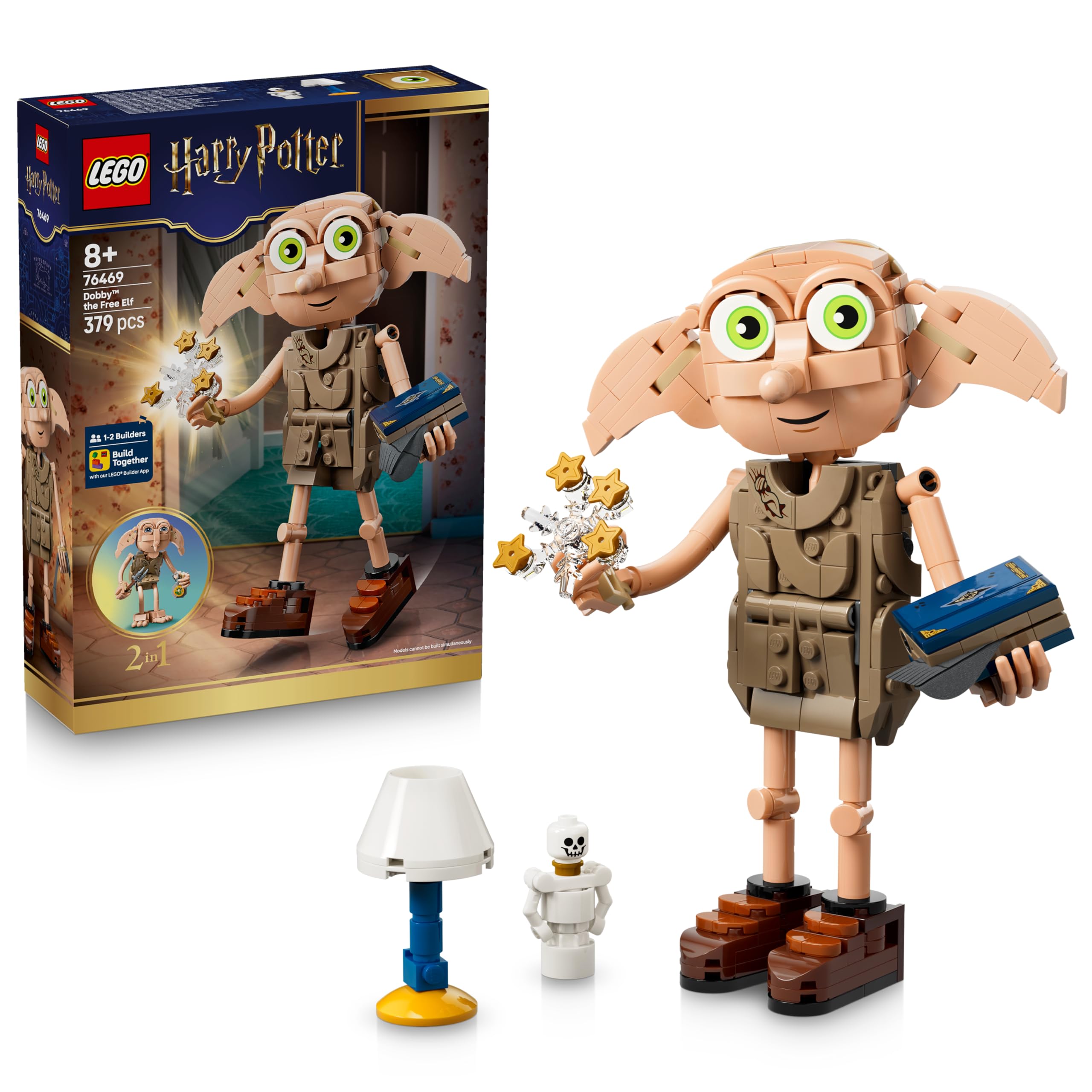 LEGO Harry Potter Dobby, the Free Elf toy - model building that can be converted into a Kreacher figure - DIY children's room decoration - gift for girls, boys and fans aged 8 and over - 76469