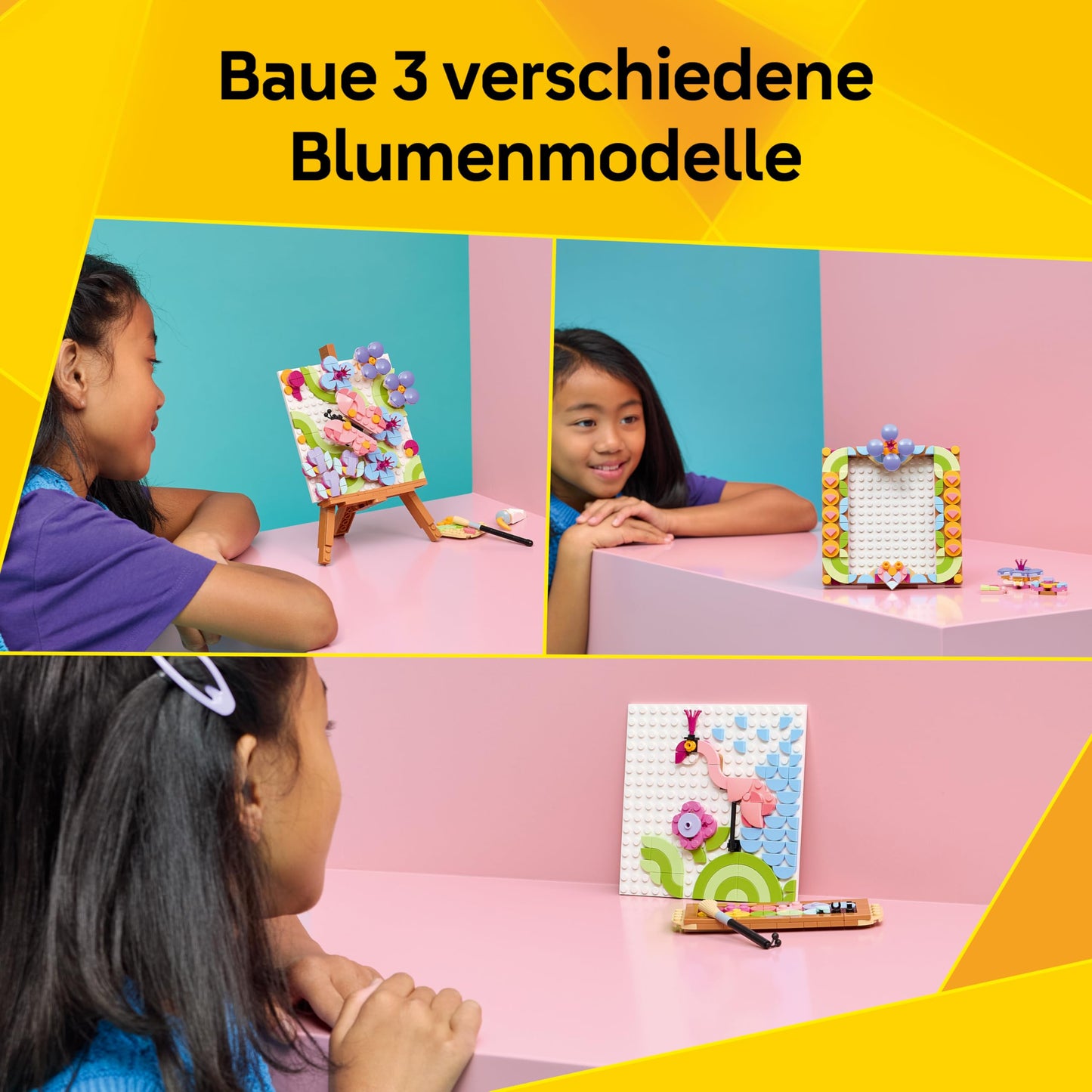 LEGO Creator 3-in-1 set of decorative flower paintings - 3D model building - 3 construction options: painting, picture frame or flamingo sketch - children's room decoration - gift idea for children aged 8 and over - 31390