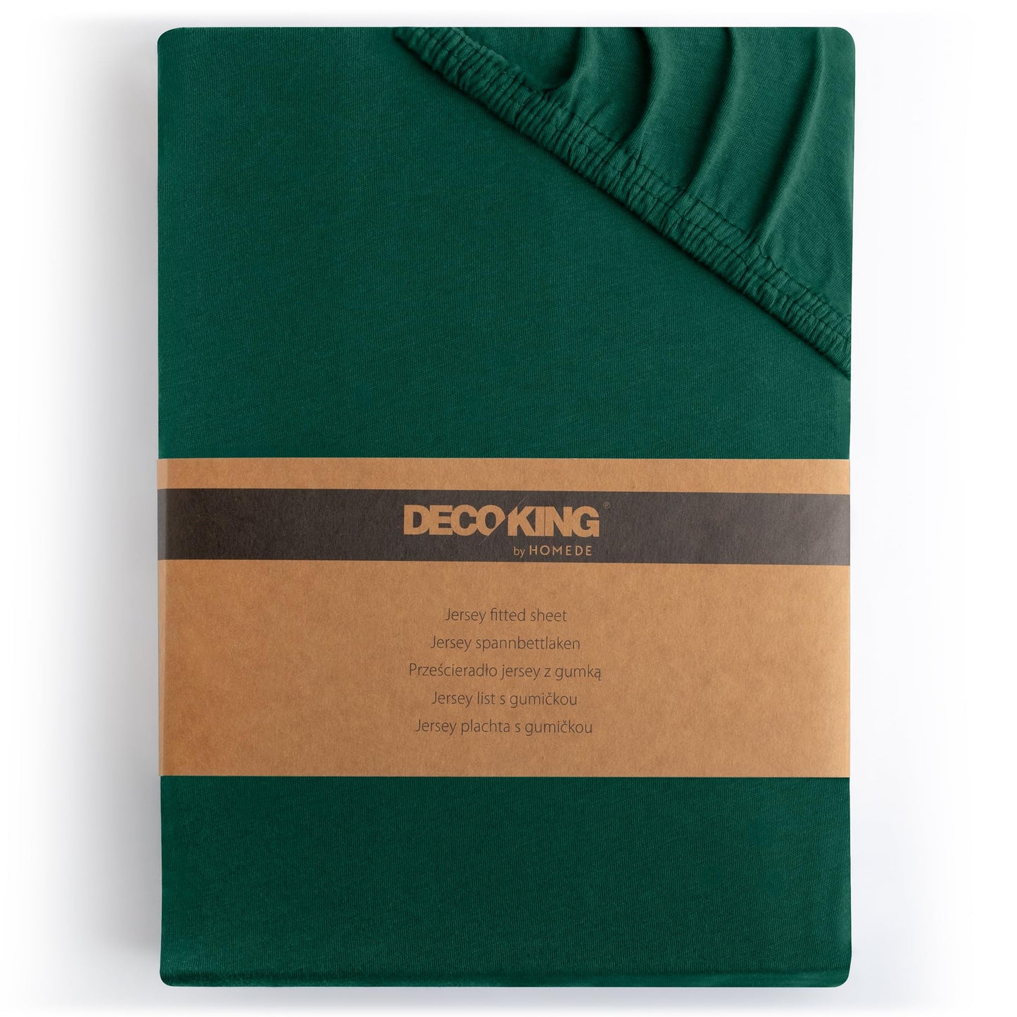 DecoKing fitted sheet 200x220 220x240 cm 100% combed cotton green fitted sheets jersey box spring bed Amber 200 x 220 220 x 240