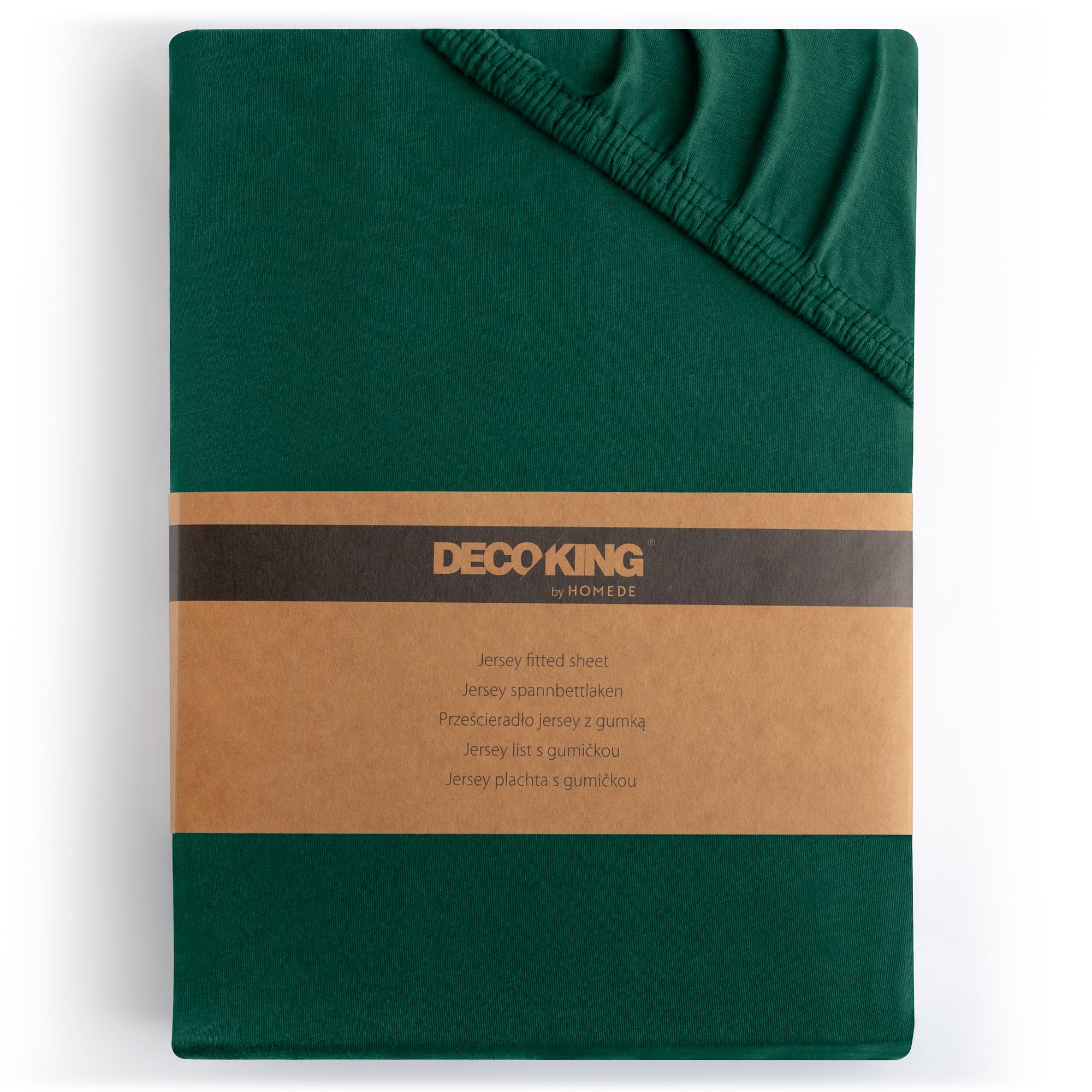 Cearșaf DecoKing 200x220 220x240 cm, 100% bumbac pieptănat, cearșaf verde, din jerseu, pentru pat boxspring Amber 200 x 220 220 x 240