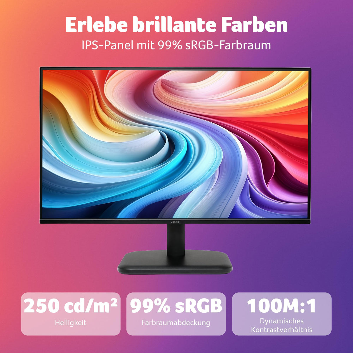 Monitor Acer EK241YG 24 Zoll (60,5 cm) Full HD, IPS, 120Hz, Home Office