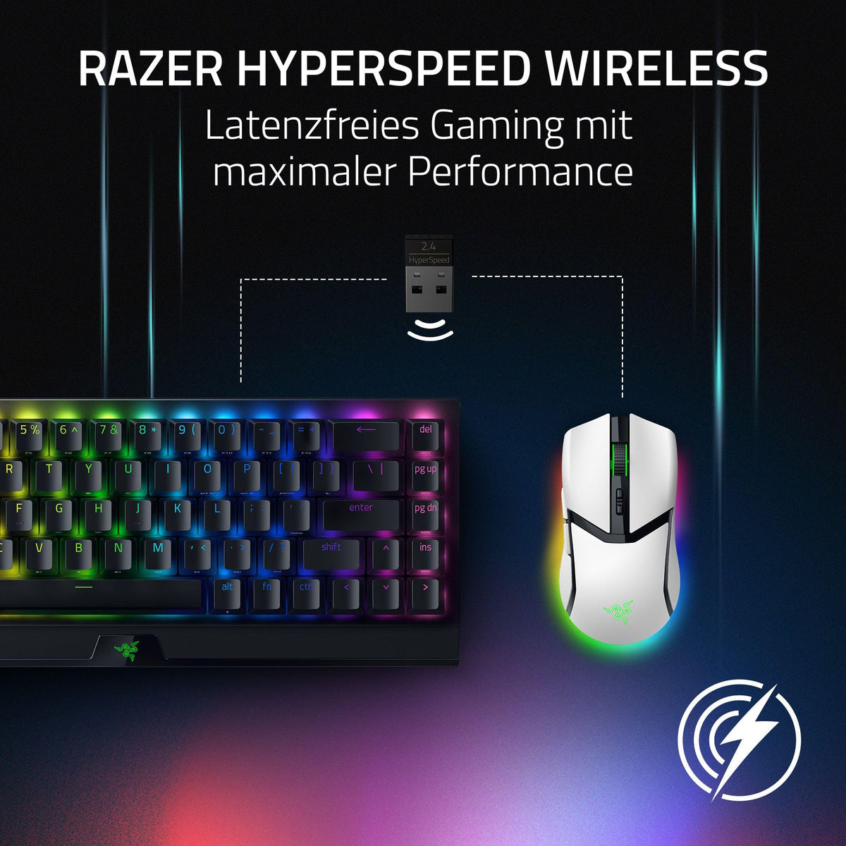 Razer Cobra Pro - mouse de gaming wireless cu RGB - senzor optic Focus Pro cu 30K DPI (10 butoane personalizabile, polling wireless HyperSpeed de 8K Hz, Bluetooth, iluminare Chroma cu 11 zone) Alb - RZ01-04660200-R3G1