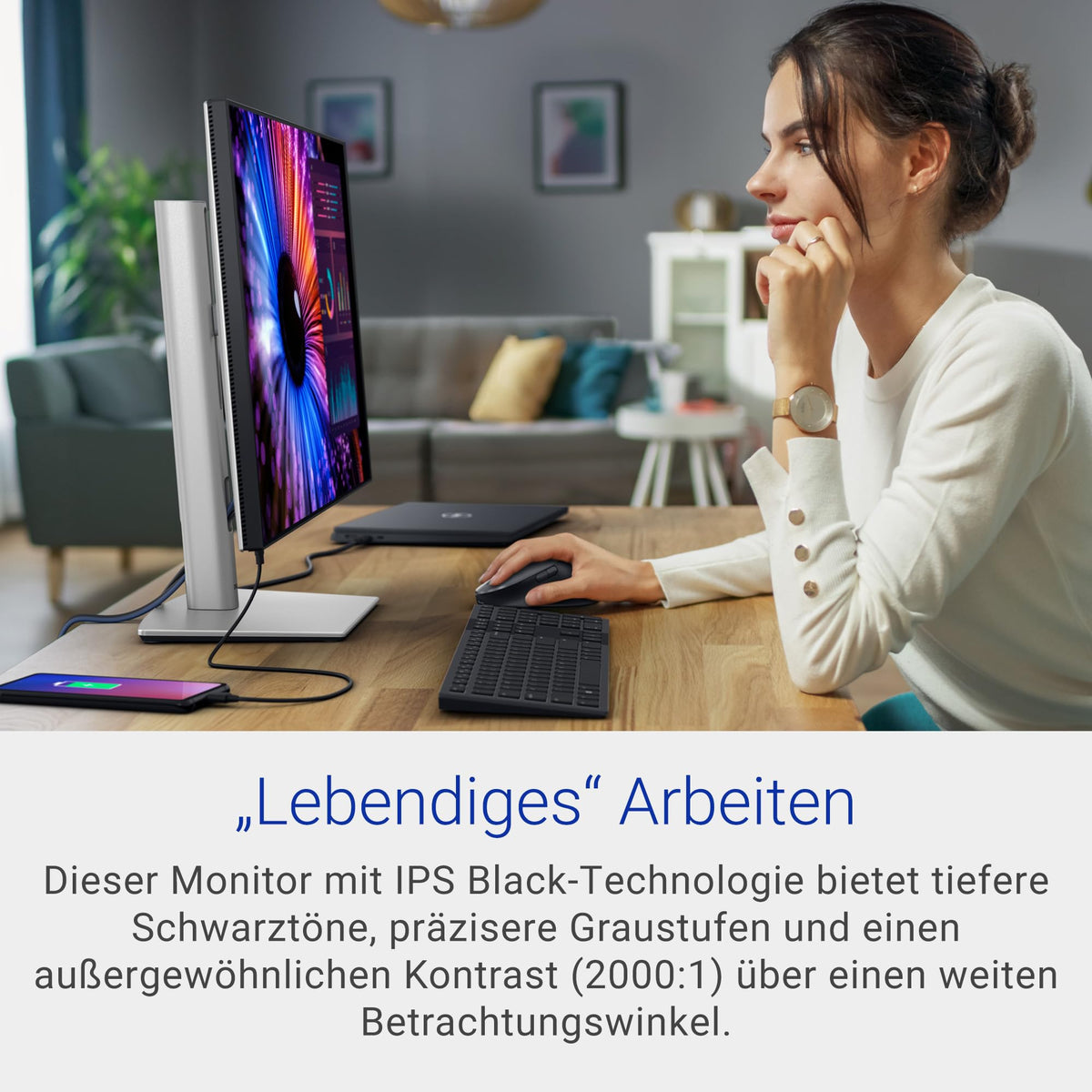 Dell UltraSharp 27 Monitor - U2724DE, QHD (2560x1440), 120Hz, IPS Black