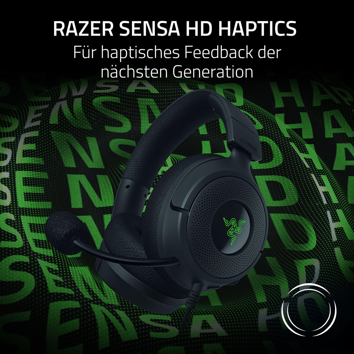 Razer Kraken V4 X Sensa HD Haptics - Căști de gaming cu fir și haptică HD - Driveri Triforce de 40 mm - Microfon HyperClear cu caracteristică cardioidă - Sunet surround 7.1 - RZ04-05730100-R3M1