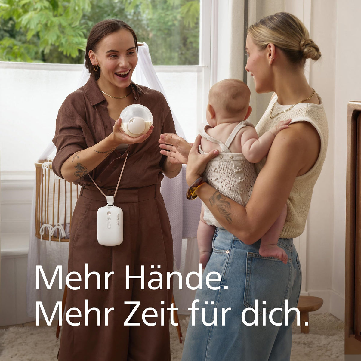 Philips AVENT Hands-free Electronic Double Breast Pump, hospital-grade motor, mimics the baby's drinking rhythm, up to 85 pumping motions per minute, 2 collection cups, SCF547/11