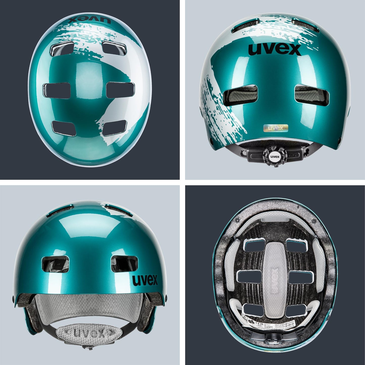 uvex Kid 3 - robust bicycle helmet for children - individual size adjustment - optimized ventilation - teal-silver - 55-58 cm - S414819
