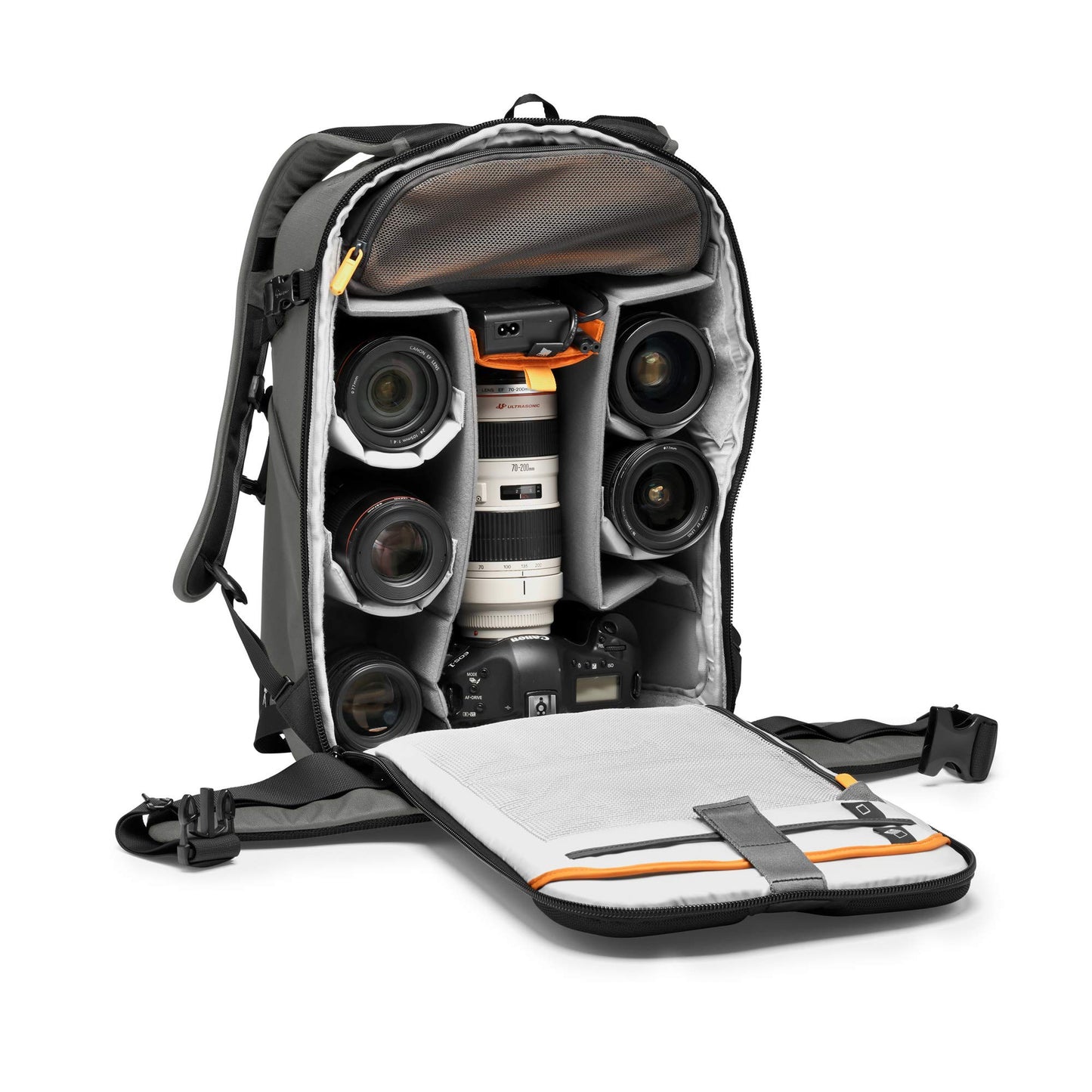 Lowepro Flipside BP 400 AW III camera backpack for mirrorless/DSLR cameras - rear and side access - adjustable compartment dividers - for mirrorless cameras such as Sony α7 - LP37352-PWW, Black