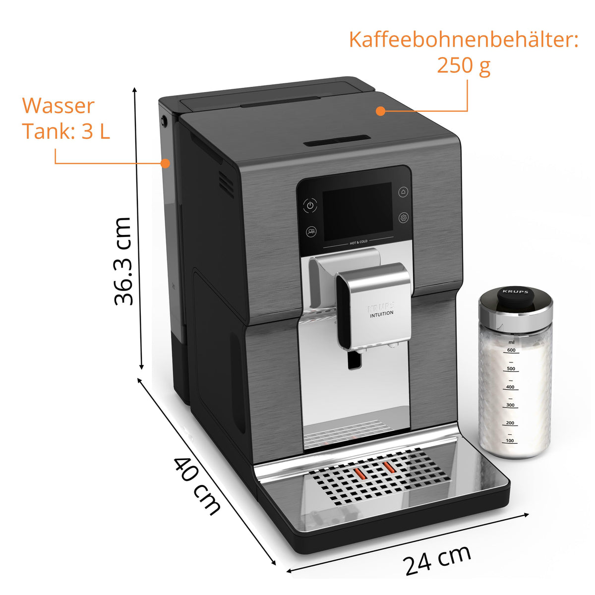 KRUPS Intuition Experience Hot&Cold Coffee Machine, 2-Cup Function - EA879EE0
