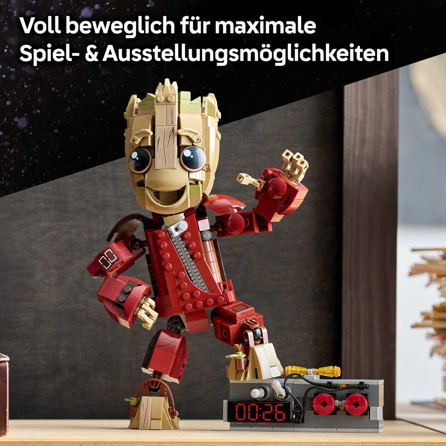 LEGO | Groot in Ravager outfit - superhero toy with buildable figure for role play - children's construction toy - creative gift for boys aged 10 and over, girls and film fans - 76341