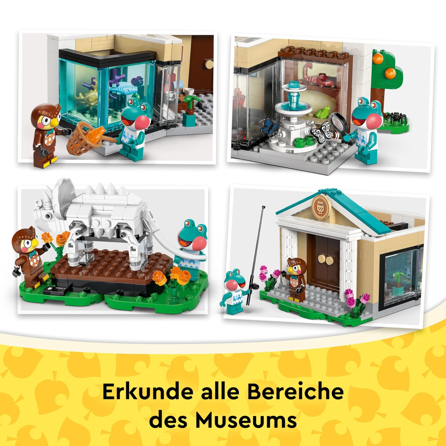 LEGO Animal Crossing - Eugen's Museum Collection - Interactive playset with Eugen & Liliane minifigures, dinosaur fossils & accessories - Gamer gift for girls and boys aged 7 and up - 77056