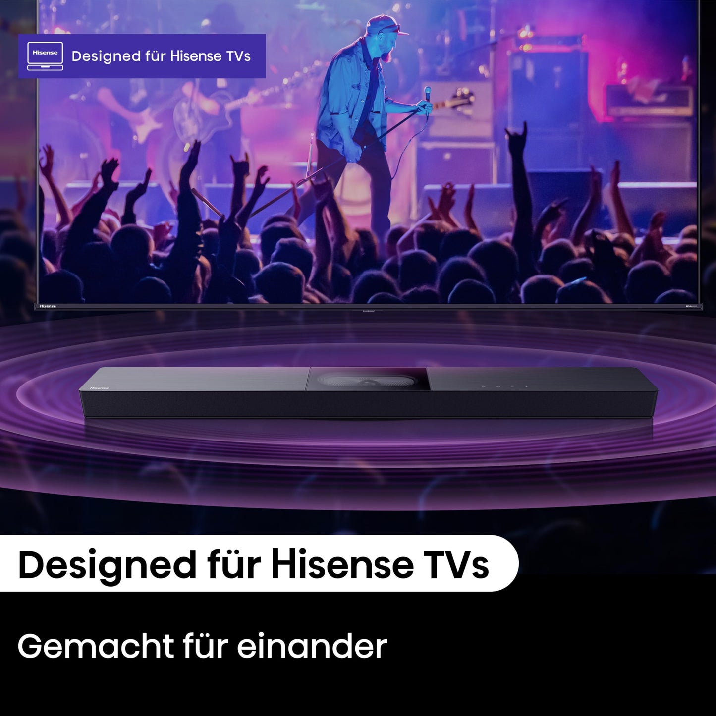 HS2000, 2.1 channel soundbar, visual built-in subwoofer, 240W max audio power, Dolby Audio, DTS Virtual:X, TV mode, EzPlay - Hisense