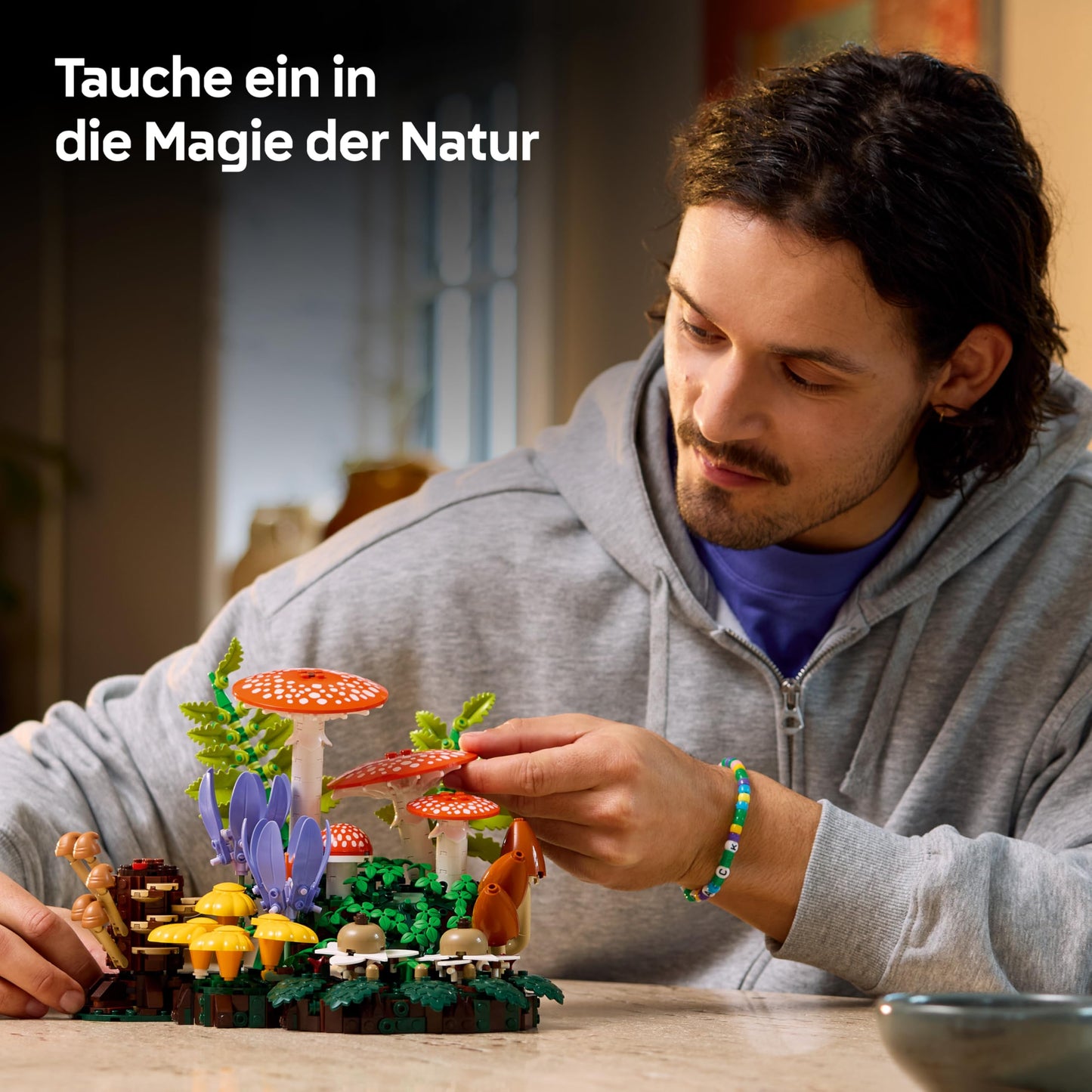 LEGO Botanicals Forest Mushrooms - Artificial Plant Set for Adults - Including Fly Agaric & Artificial Flowers for Living Room or Bedroom Decoration - DIY Gift Idea - 11505