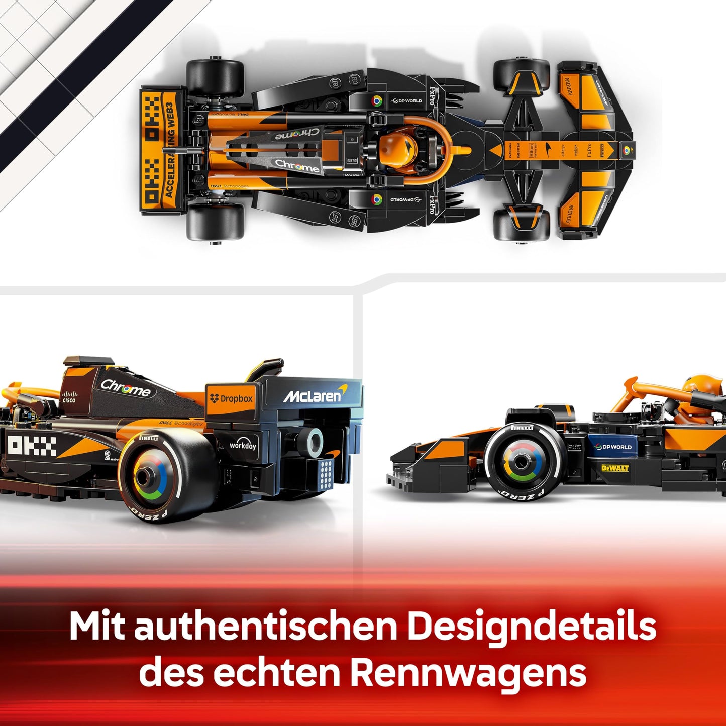 LEGO Speed Champions McLaren F1 Team MCL38 racing car - toy with Formula 1 minifigure to collect - model and gift for boys and girls aged 10 and over and adults motorsport fan 77251