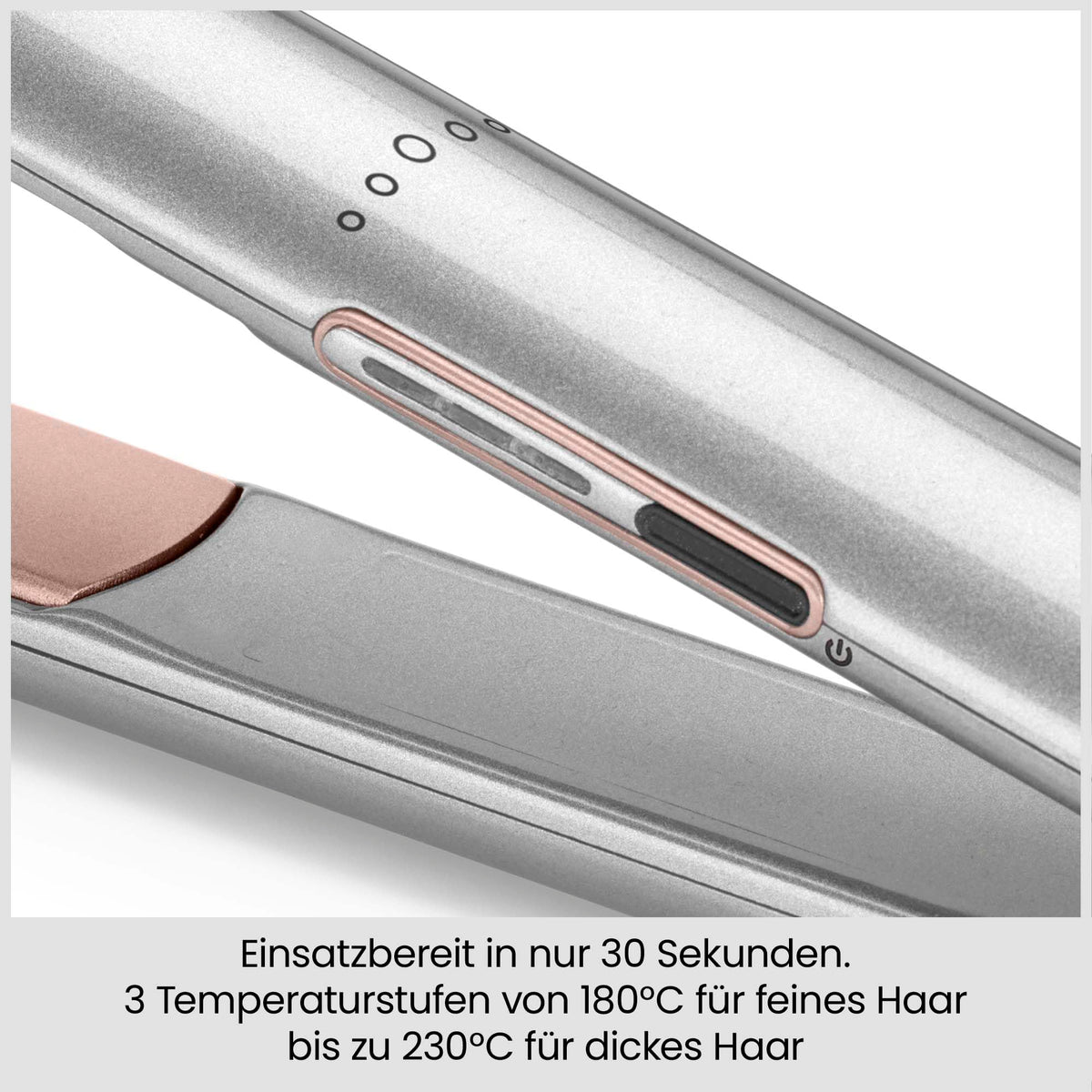 BaByliss Cosmos Straightener – Ceramic Glide Technology, 3 Temperature Settings 180–235°C, Worldwide Use, Silver, ST260E
