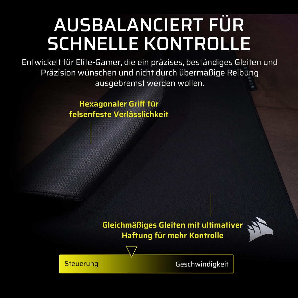 Corsair MM PRO Control Mousepad de gaming mediu – Negru - CH-941C0A0-WW
