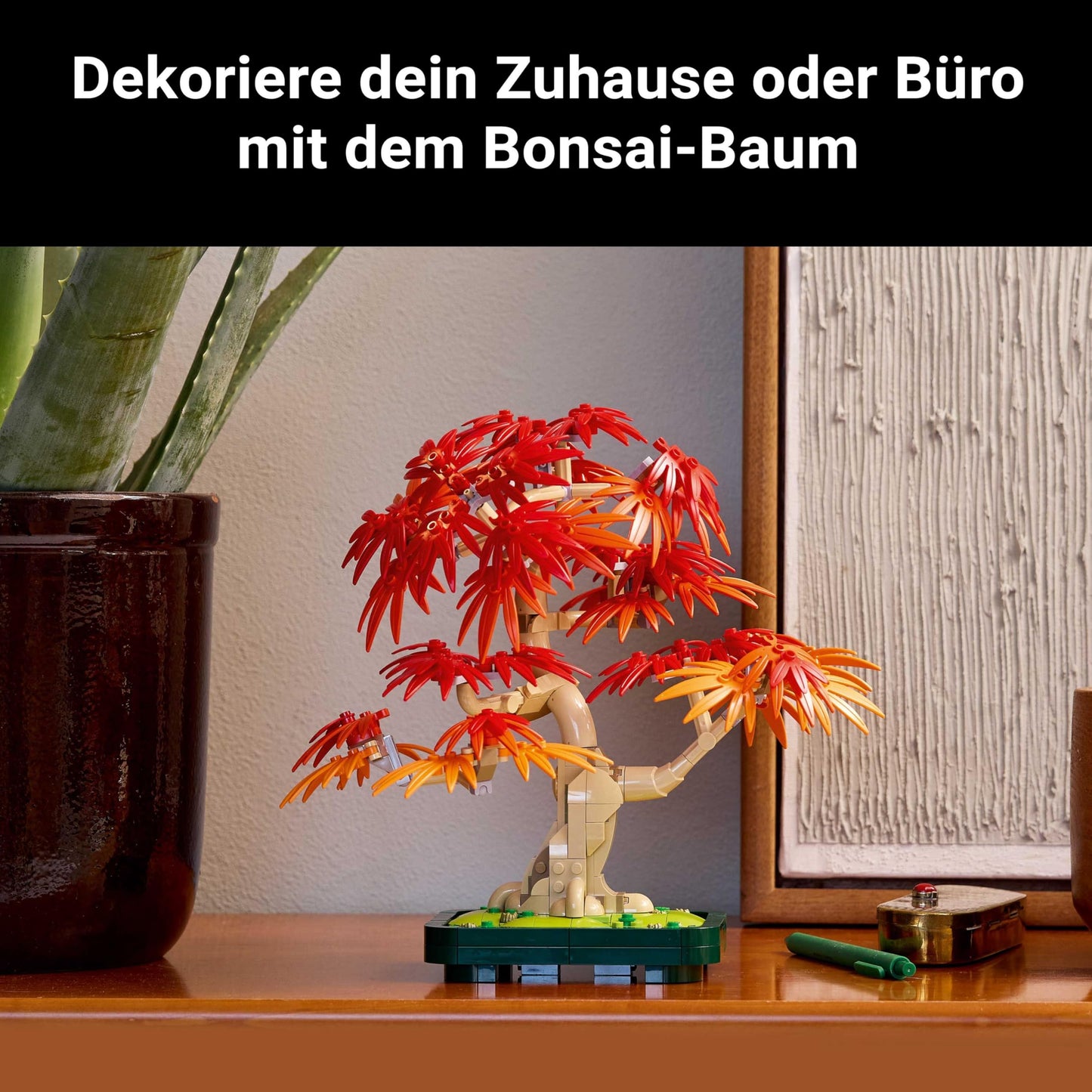 LEGO Botanicals Japanese Red Maple - Bonsai Tree - Artificial Plant Set with Red and Orange Leaves and a Buildable Flower Pot - Artificial Flowers DIY Decoration Gift for Adults - 10348