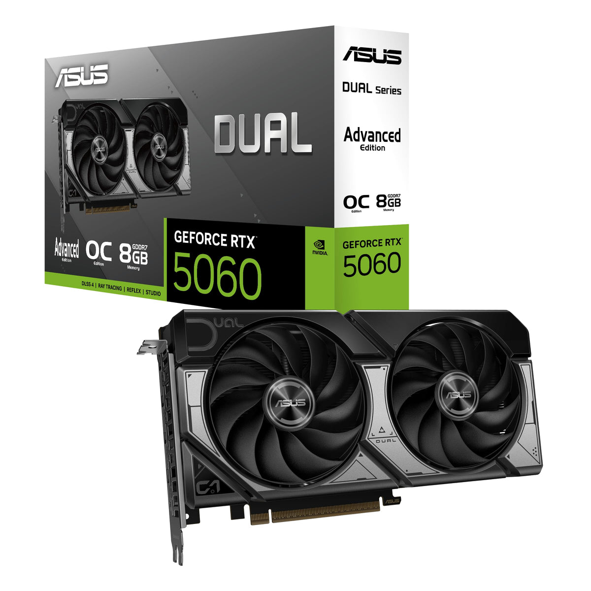 ASUS Dual GeForce RTX 5060 8 GB GDDR7 OC Ed. Grafică avansată pentru jocuri - 90YV0PS0-M0NA00