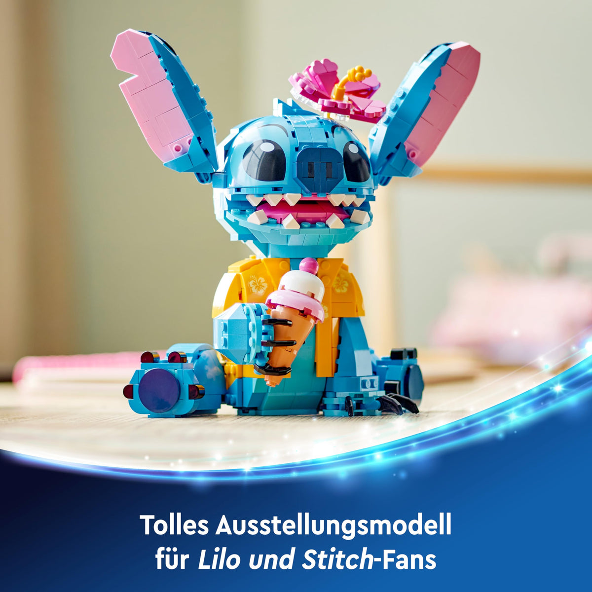 LEGO | Disney Stitch Jucărie - Figură pentru joacă și colecționat cu un cornet de înghețată și o floare decorativă - Cadou pentru fete, băieți și fanii filmului Lilo & Stitch de la 9 ani - 43249