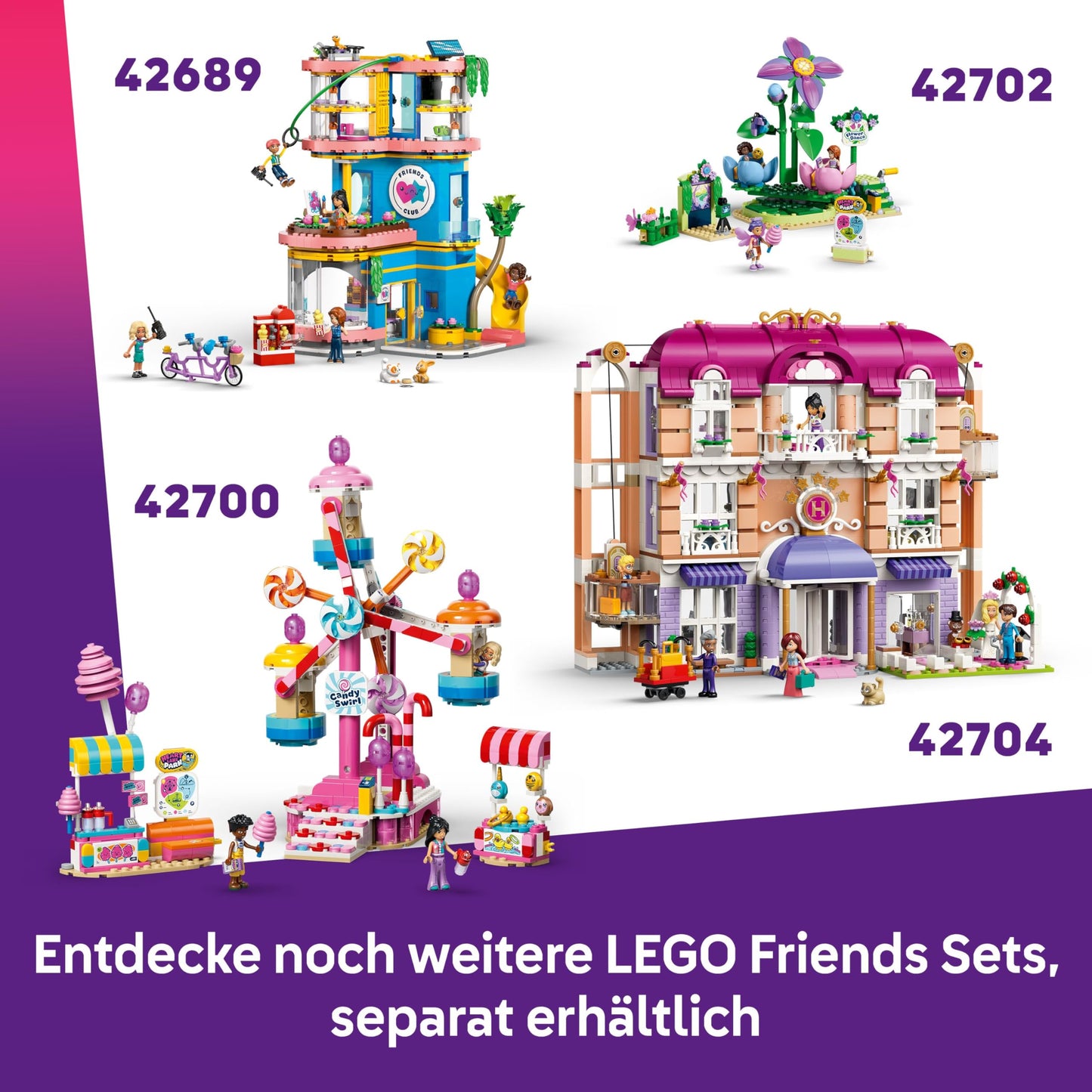 LEGO Friends Mermaid Roller Coaster - Interactive toy with 3 cars, shop, 5 minifigures and accessories - children's room decoration - gift idea for girls aged 8 and up - 42703