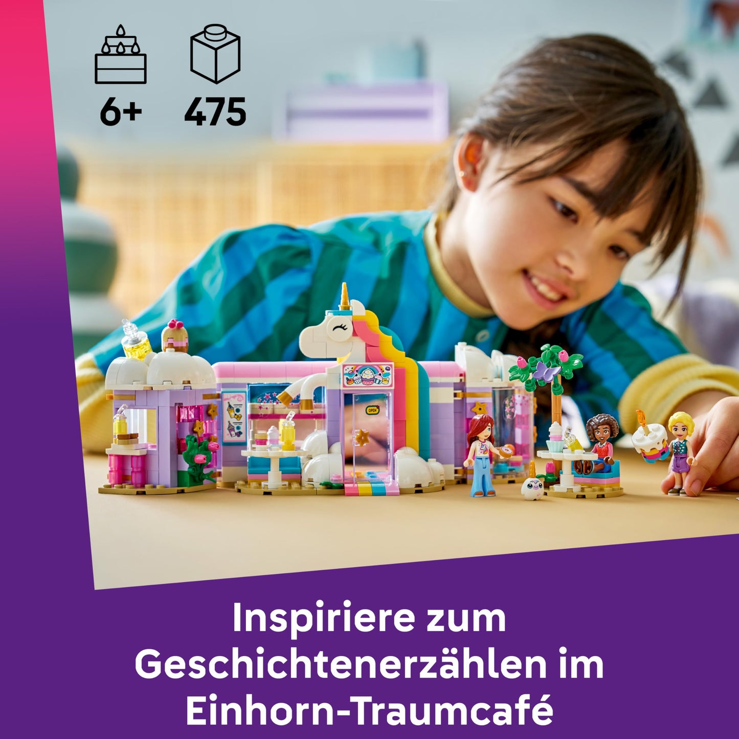 LEGO Friends Unicorn Dream Cafe - Toy Cake Shop with 3 Mini Dolls, Cash Register & Toy Food Accessories Including Cupcakes - Birthday Gift for Girls Ages 6 and Up - 42684
