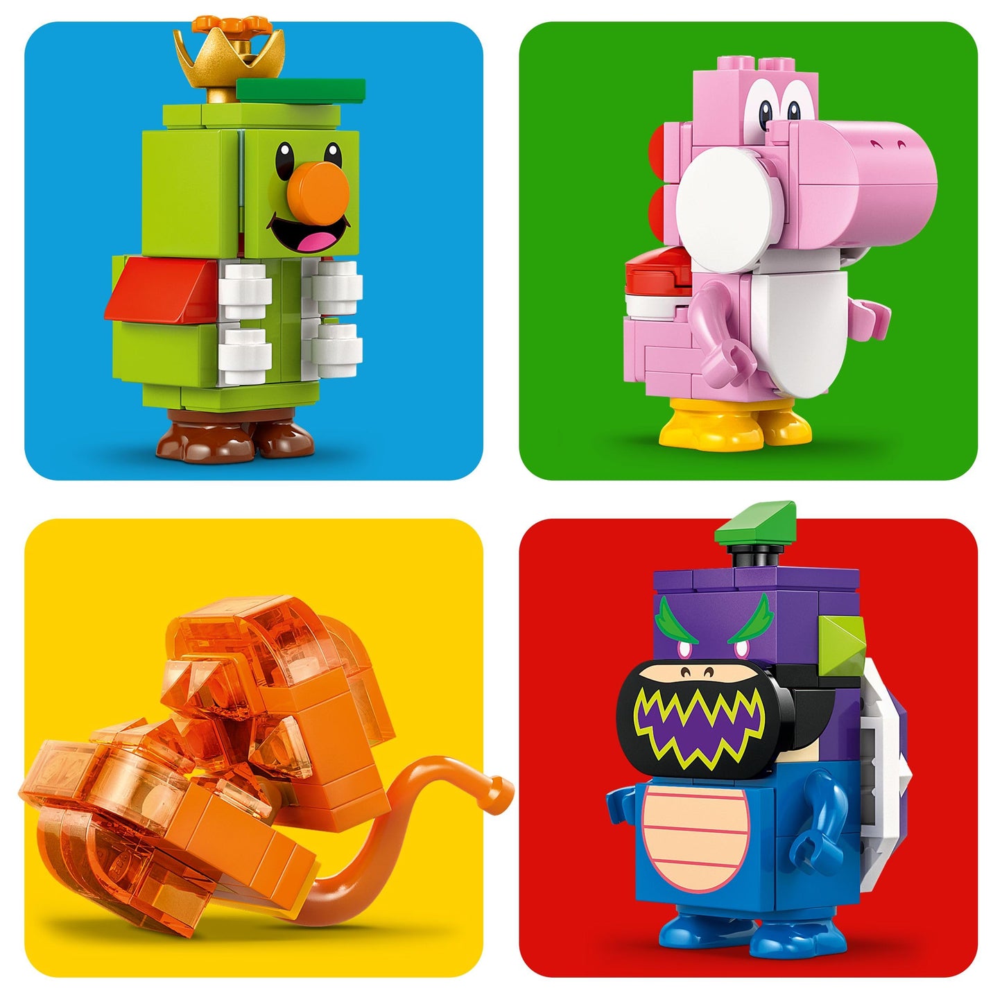 LEGO Super Mario Prince Florian & Castle Bowser - Interactive toy with 4 figures - Pink Yoshi & stand for playing and displaying - Gamer gift for boys and girls aged 9 and up - 72042
