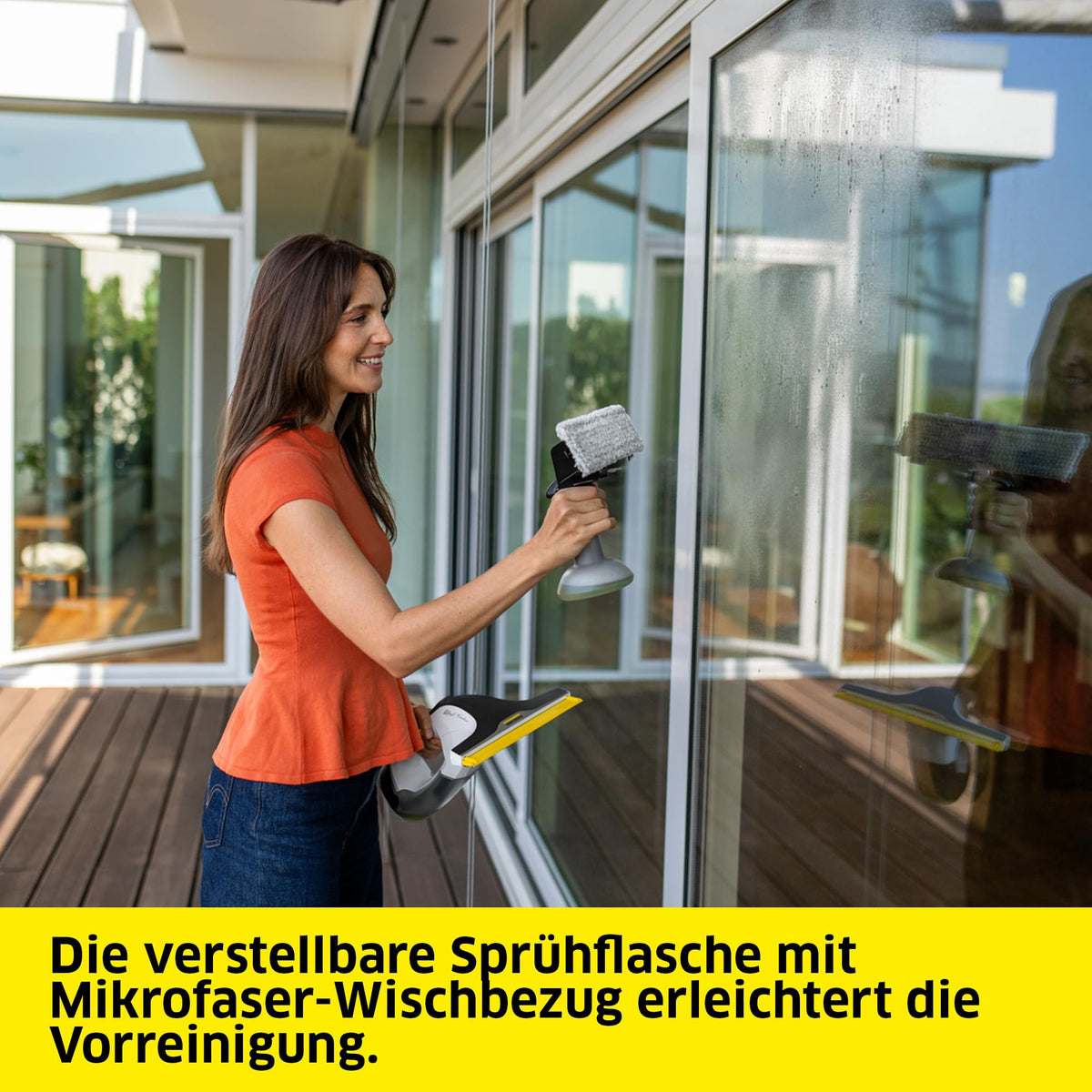 KÄRCHER Window Vacuum WV 8 Signature Line with Xtra!Flex® silicone lip, battery life: 55 min, dirty water tank: 150 ml, 2 suction nozzles, adjustable spray bottle with 2 microfiber cleaning pads. - 1.633-785.0