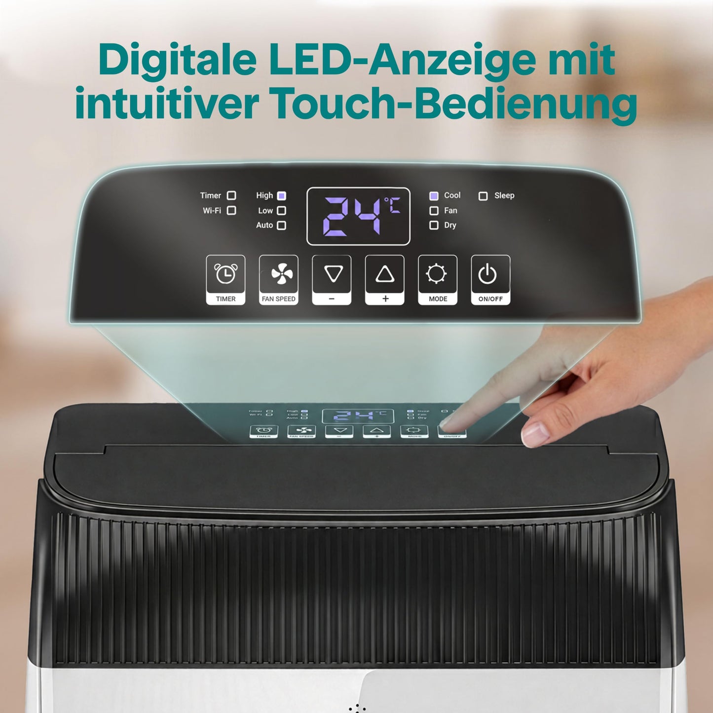Aer condiționat mobil SereneLife 4.1 kW 14000 BTU - Aer condiționat cu funcție de încălzire pentru încăperi de până la 40 m² Silențios 51 dB Aer condiționat Dormitor cu dezumidificator, ventilator, telecomandă - SLACHT148EU