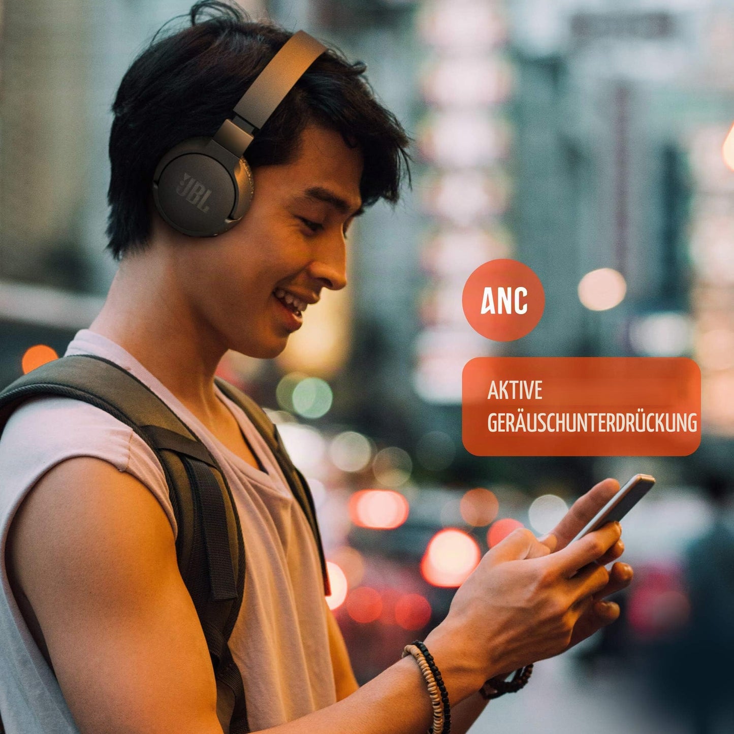 JBL Tune 660 BTNC On-Ear active noise canceling headphones – JBL Pure Bass Sound – Via Bluetooth or cable connection – Blue - JBLT660NCBLU